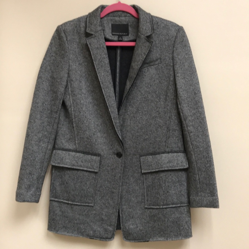 Banana Republic Raw Edge Wool Blend Blazer Coat